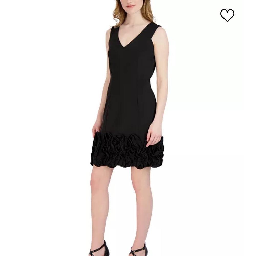 Donna Rico black sleeveless ruffle hem dress